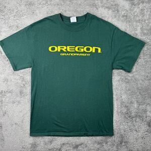 Official Oregon Ducks Grandparent Grandpa Grandma Shirt Adult M Green Crew Neck